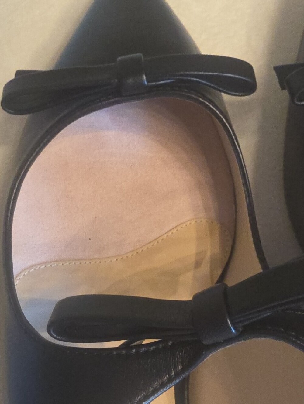 Stuart Weitzman REESE Flat Slide Black Leather Mary-Jane Bows Pointy Toes 8 - Picture 10 of 16